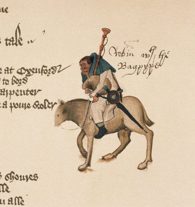 De Molenaar, detail uit The Canterbury Tales, door Geoffrey Chaucer (ca. 1342-1400) Ellesmere Manuscript, facsimile editie, 1911 (detail) door English School